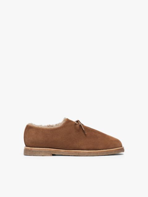 Mackintosh JACQUES SOLOVIÈRE TOBACOO SHEARLING SUEDE LACE-UP SHOES