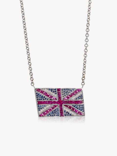 SPRWMN DIAMOND BRITISH FLAG NECKLACE