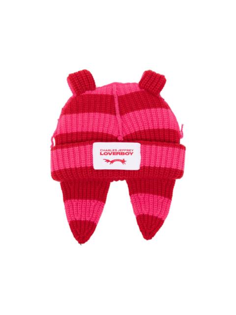 CHARLES JEFFREY LOVERBOY Chunky Rabbit striped beanie hat
