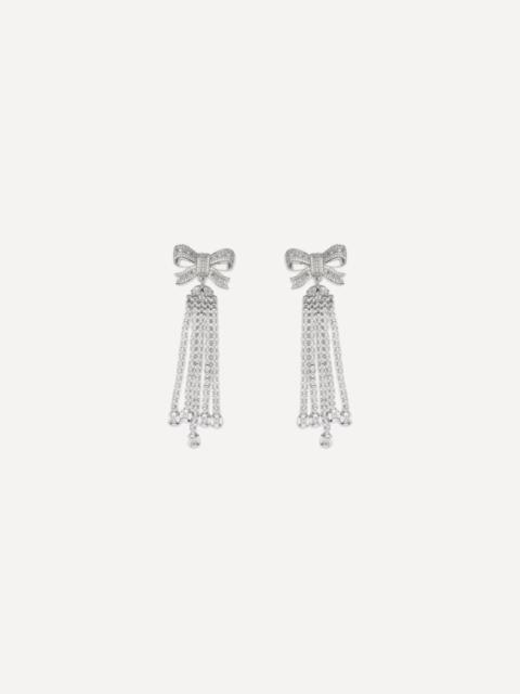self-portrait Crystal Bow drop Earrings