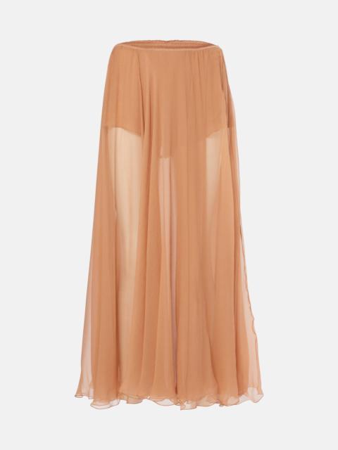 Chloé Silk muslin midi skirt
