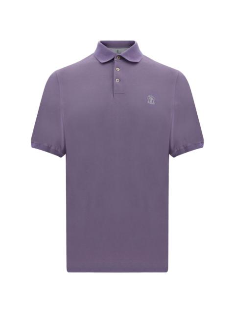 Logo-embroidered polo shirt