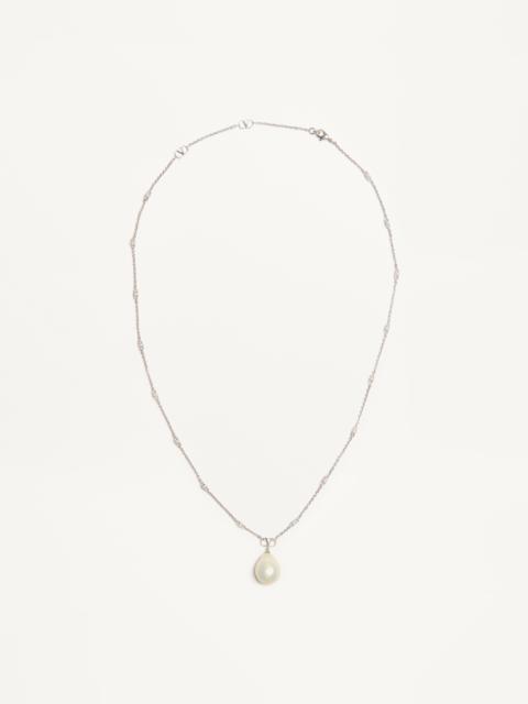 Valentino VLOGO SIGNATURE METAL, PEARL AND SWAROVSKI® CRYSTAL NECKLACE