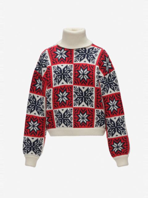 MAGDA BUTRYM Geometric turtleneck sweater in red