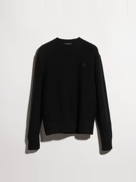 GUCCI Knit wool cashmere sweater with embroidery
