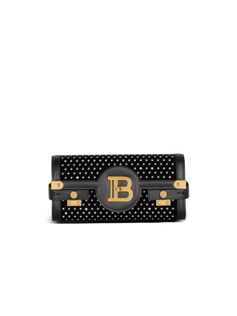 Balmain B-Buzz 23 velvet and crystal clutch