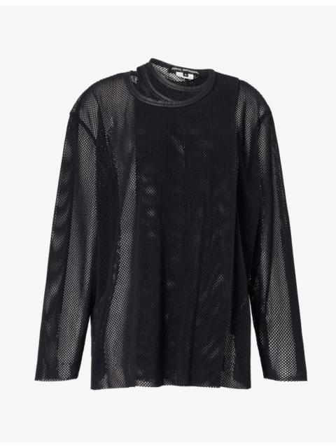 Junya Watanabe Oversized Long-Sleeve Mesh Top