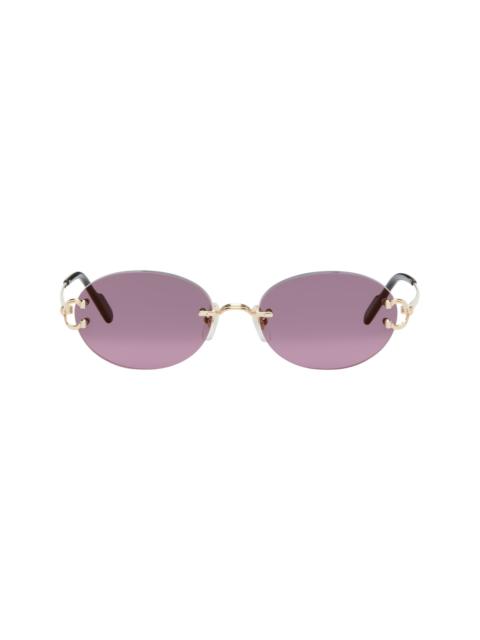 Cartier Gold Signature C Round Sunglasses