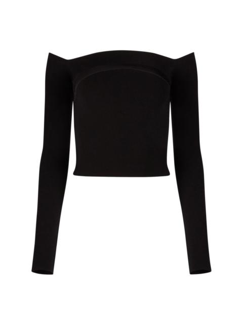 NINA RICCI off-shoulder wool-blend top