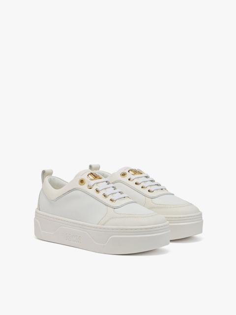 MCM Skyward Platform Sneakers in Saffiano Leather