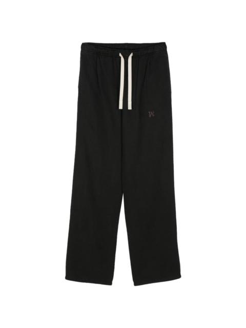 monogram-embroidered straight trousers