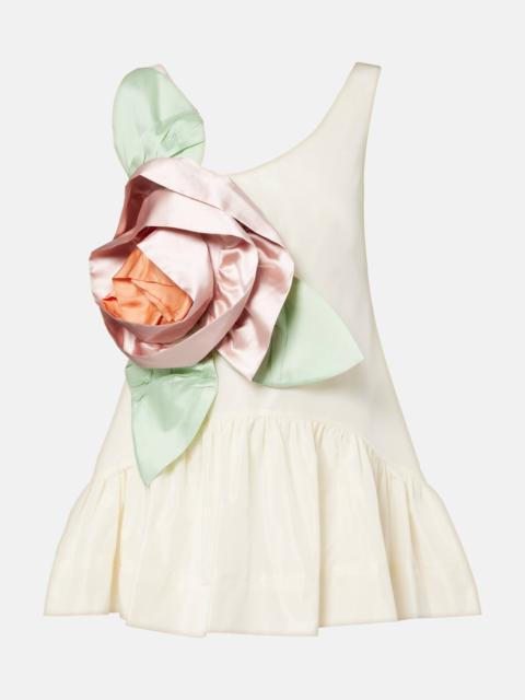 Simone Rocha Rosette floral-appliqué taffeta top