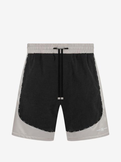 AMIRI satin-denim colour-block shorts