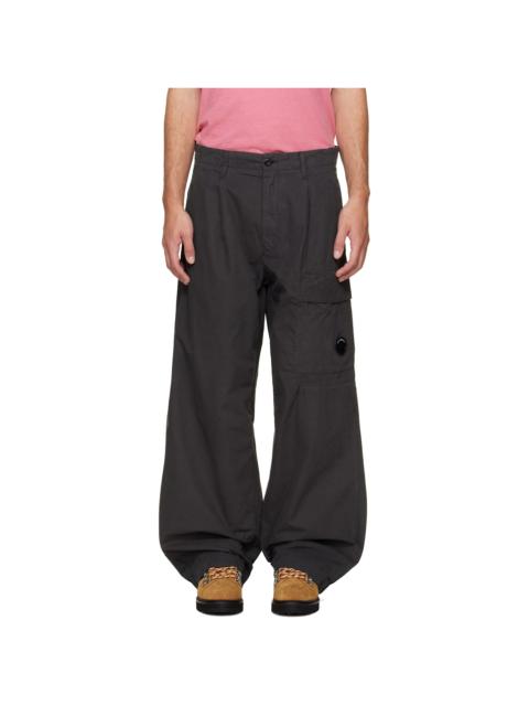 C.P. Company Gray Micro-Reps Boxy Pleats Cargo Pants