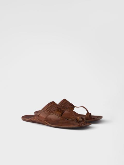 Prada Prada Made in India x Inspired by Kolhapuri Chappal leather sandals