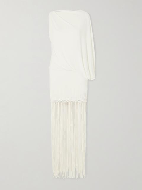 FAITHFULL Colmar One-sleeve Fringed Draped Stretch-jersey Dress