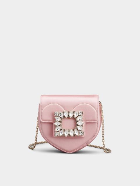 Roger Vivier Clutch Love Strass Buckle Micro Clutch Bag in Satin