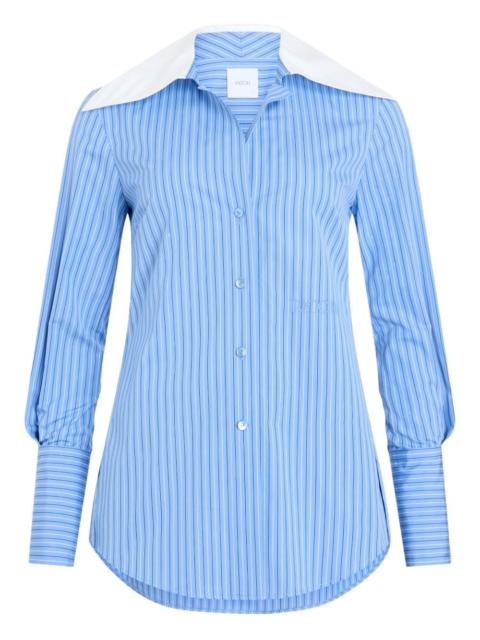 PATOU wide-collar striped shirt