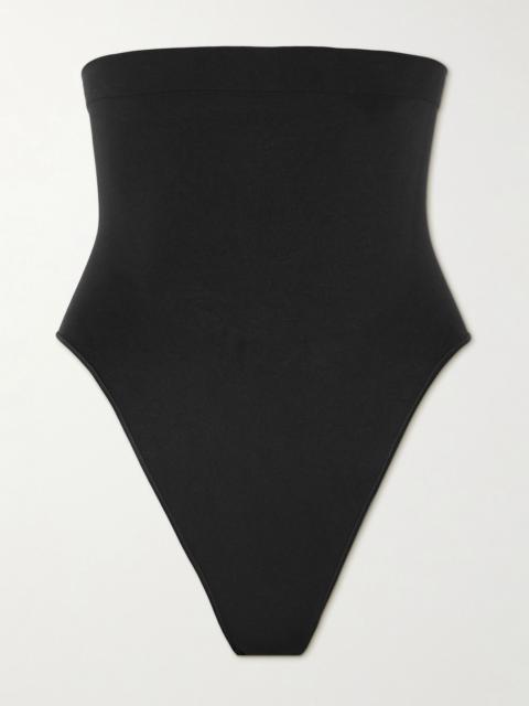 SKIMS Seamless Sculpt High-Waisted Thong - Onyx Black