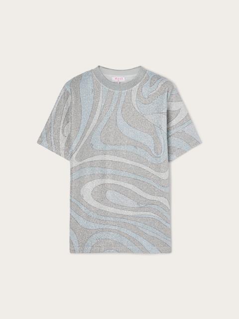 PUCCI MARMO PRINT JERSEY LAMÉ T-SHIRT
