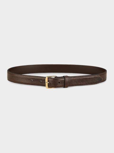 NILI LOTAN Sloane Croc-Embossed Leather Belt