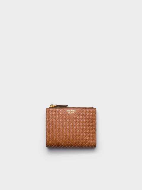 Prada Small woven madras leather wallet