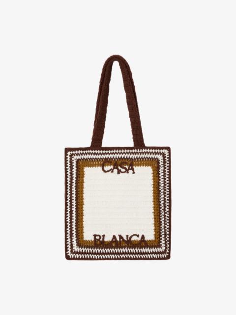 CASABLANCA White & Brown Crochet Bag | Casablanca Paris