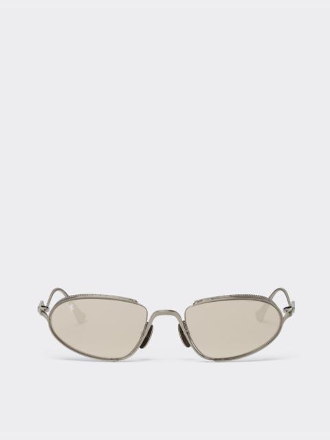 Ferrari Ferrari sunglasses in silver-tone titanium with grey lenses