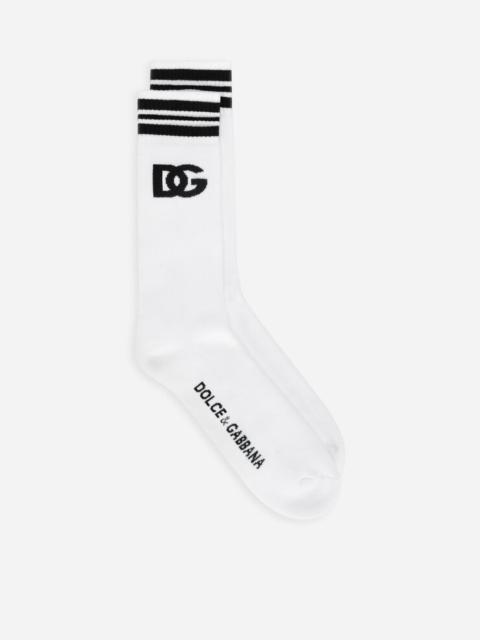 Dolce & Gabbana Stretch cotton socks with jacquard DG logo