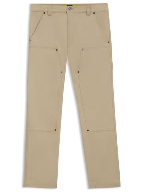 HUGO REGULAR-FIT PANTS IN STRETCH-COTTON CANVAS