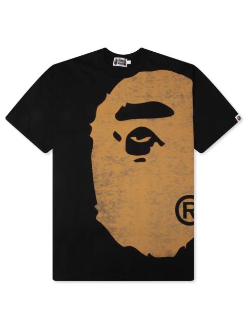A BATHING APE® BLEACHED BIG APE HEAD RELAXED FIT TEE - BLACK