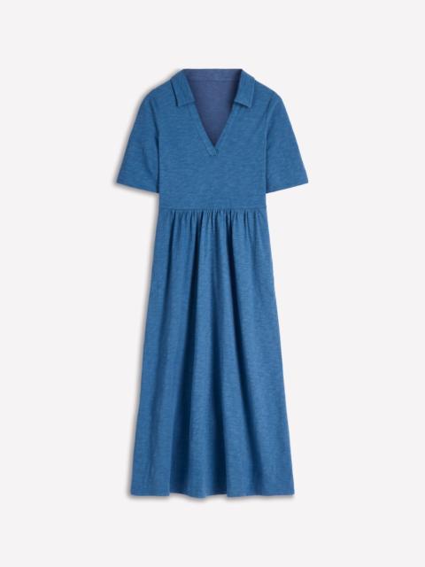 BODEN Aria Collared Jersey Dress-Tourmaline Blue
