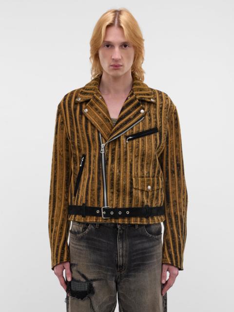 Junya Watanabe MAN Black Striped Double-Rider Jacket
