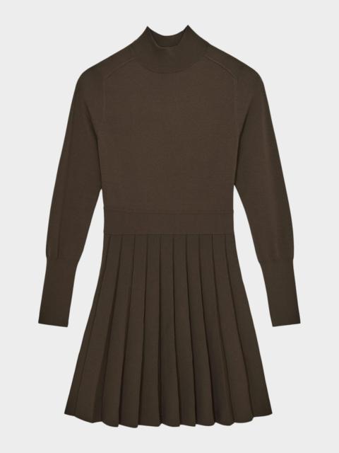 REISS Lici Belted Knitted Skater Mini Dress