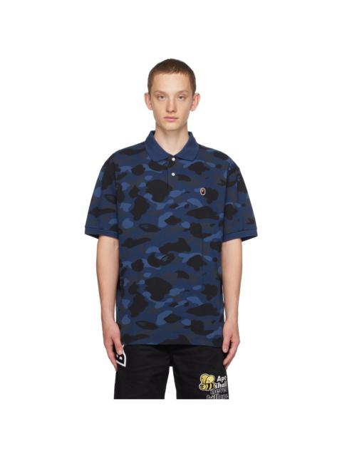 Navy Color Camo Ape Head Polo