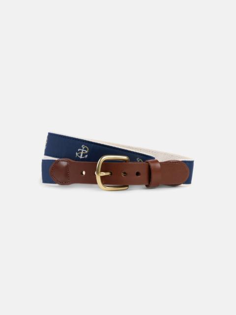 J. PRESS MADE-IN-USA ANCHOR MOTIF BELT