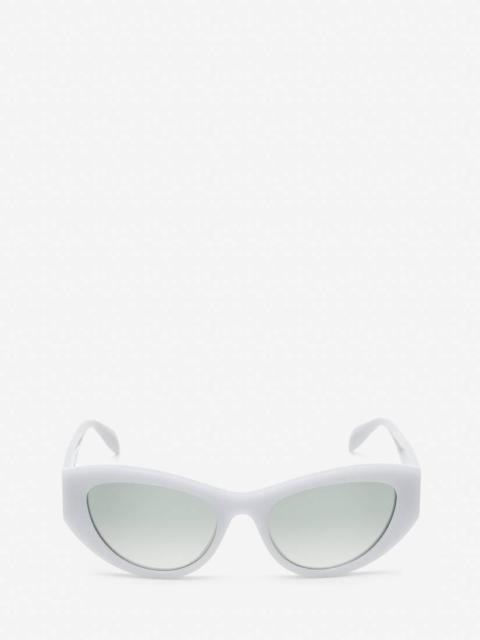 Women's Seal Logo Cat-eye Sunglasses in Opal Light Blue