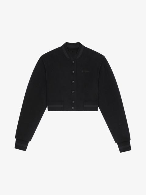 Givenchy CROPPED VARSITY JACKET IN WOOL WITH RHINESTONES