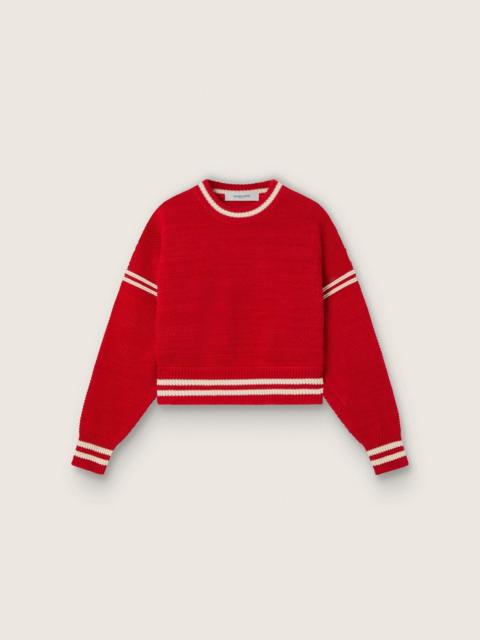 Golden Goose Women's boxy sweater in red cotton with embroidery