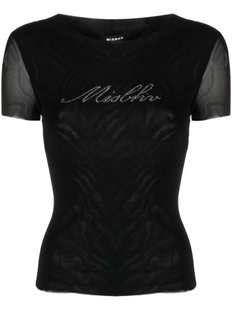 MISBHV bead-logo detailing cropped T-shirt