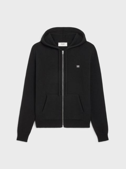 CELINE triomphe hooded sweater in wool and cashmere