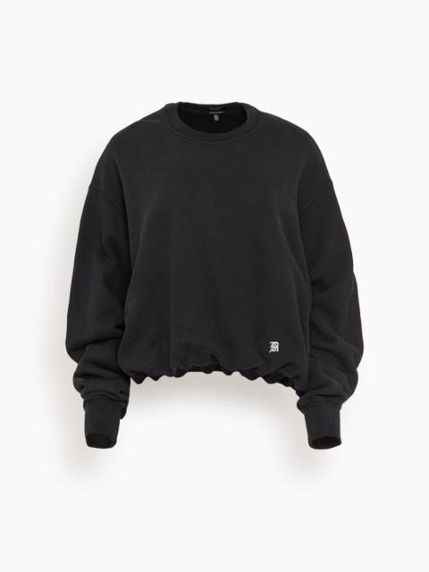 R13 New York 13 Balloon Crewneck in Black