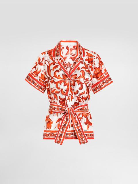 Dolce & Gabbana Majolica-print vanity silk shirt