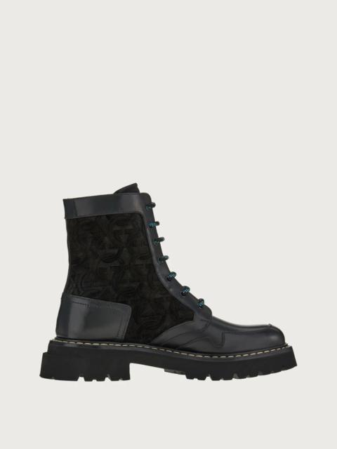 FERRAGAMO COMBAT BOOT WITH GANCINI ORNAMENT