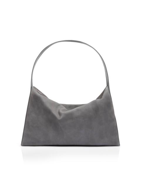ST. AGNI Soft Form Leather & Suede Shoulder Bag grey