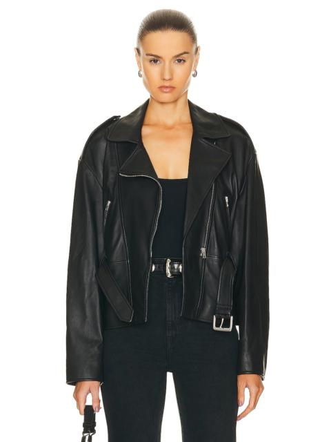 NILI LOTAN Aurelie Waisted Leather Jacket | REVERSIBLE