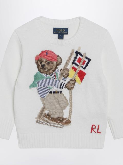 Polo Ralph Lauren White cotton sweater with Polo Bear