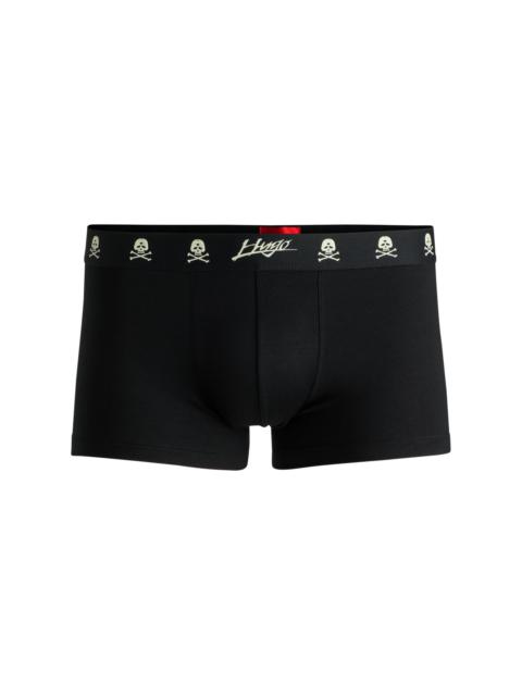 HUGO STRETCH-JERSEY TRUNKS WITH GLOW-IN-THE-DARK DETAILS
