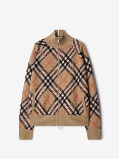 Burberry Check Wool Mohair Blend Jacket