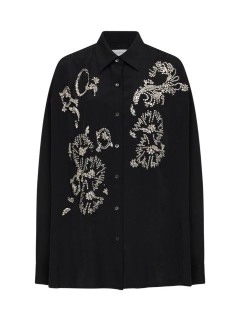 Dries Van Noten Black embroidered cocoon shirt